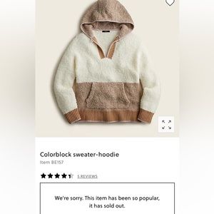 J.CREW Colorblock sweater hoodie cream/natural